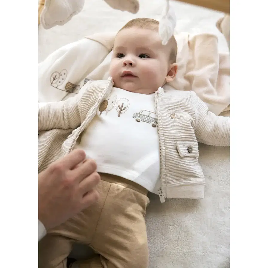 Mayoral Kışlık Erkek Bebek Ceket Bluz Eşofman Set Bej