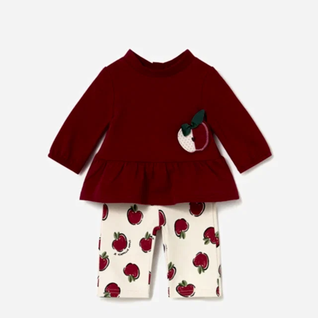 Mayoral Kışlık Kız Bebek Bluz Eşofman Set Kırmızı