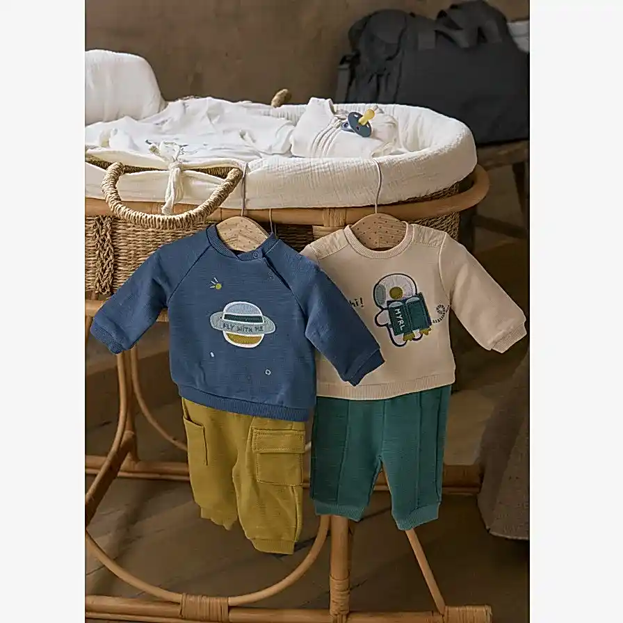 Mayoral Kışlık Erkek Bebek Sweatshirt Eşofman Dörtlü Set Mavi