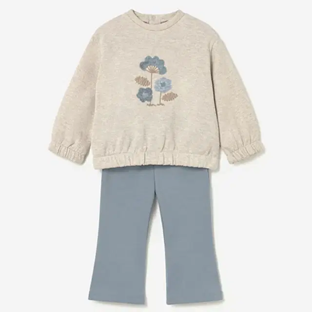 Mayoral Kışlık Kız Bebek Sweatshirt Tayt Pantolon Set Bej