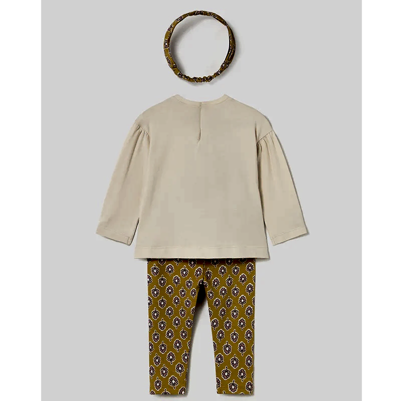 Mayoral Kışlık Kız Bebek Bluz Tayt Saç Bandı Set Sarı