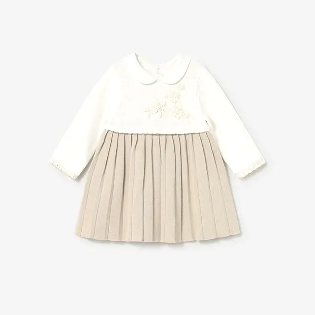 Mayoral Kışlık Kız Bebek Örme Elbise Bej