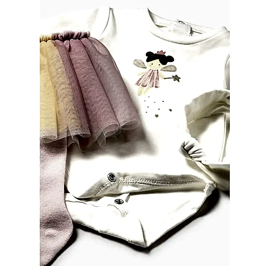 Mayoral Kışlık Kız Bebek Body Bluz Tütü Set Ekru