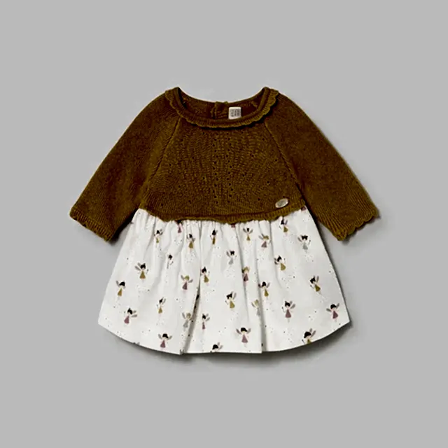 Mayoral Kışlık Kız Bebek Örme Elbise Sarı