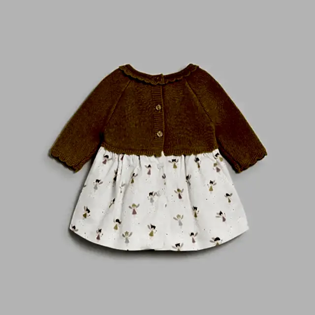 Mayoral Kışlık Kız Bebek Örme Elbise Sarı