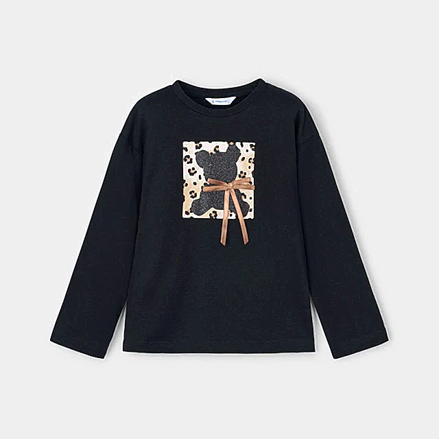 Mayoral Kışlık Kız Uzun Kol T-shirt Siyah