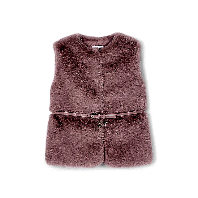 Mayoral Kışlık Kız Kürklü Kemerli Yelek Pembe