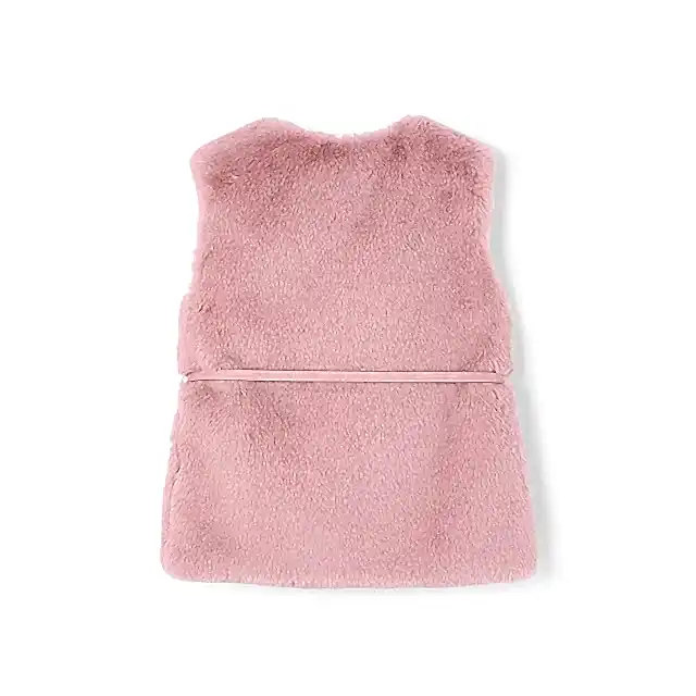 Mayoral Kışlık Kız Kürklü Kemerli Yelek Pembe