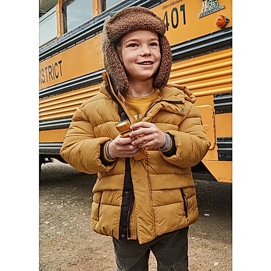 Mayoral Kışlık Erkek Kapşonlu Uzun Anorak Mont Sarı