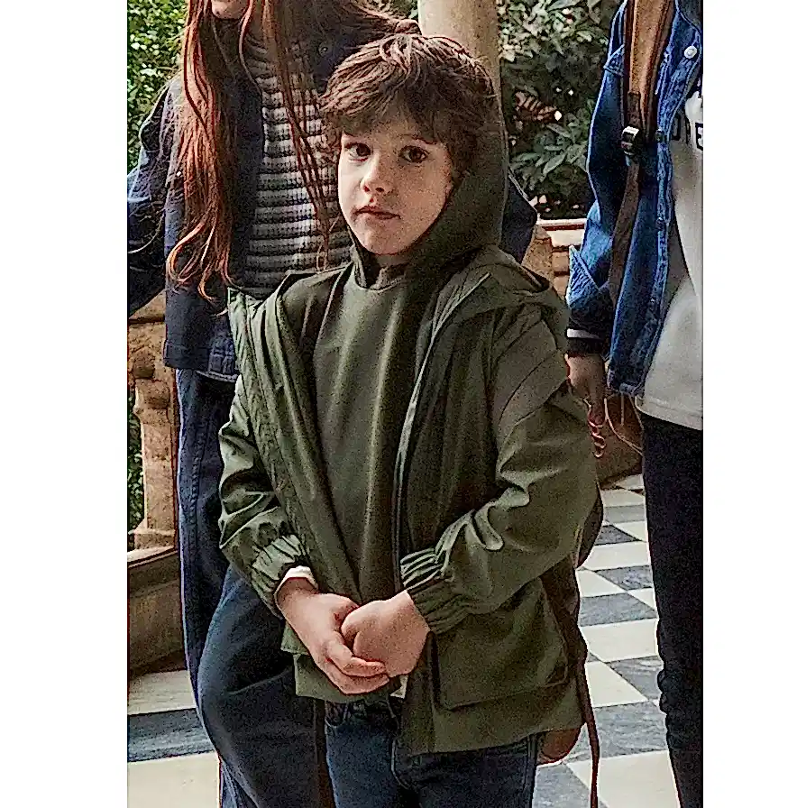 Mayoral Kışlık Erkek Kapşonlu Uzun Yağmurluk Ceket Yeşil