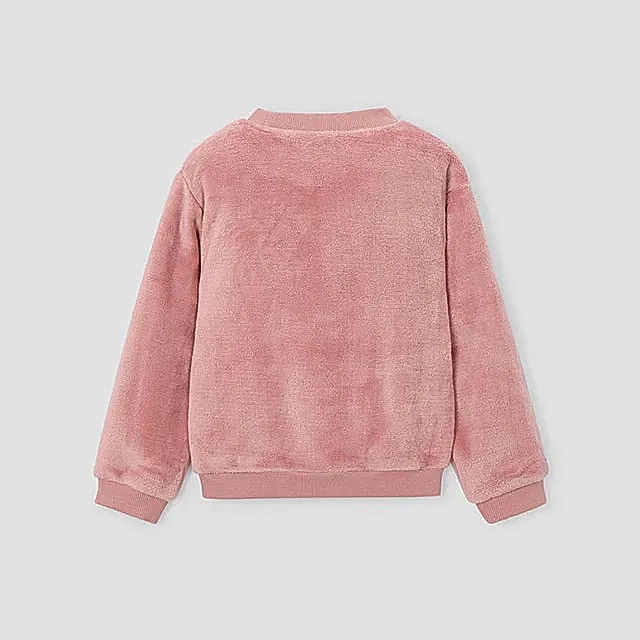 Mayoral Kışlık Kız Polar Uzun Kol Sweatshirt Pembe