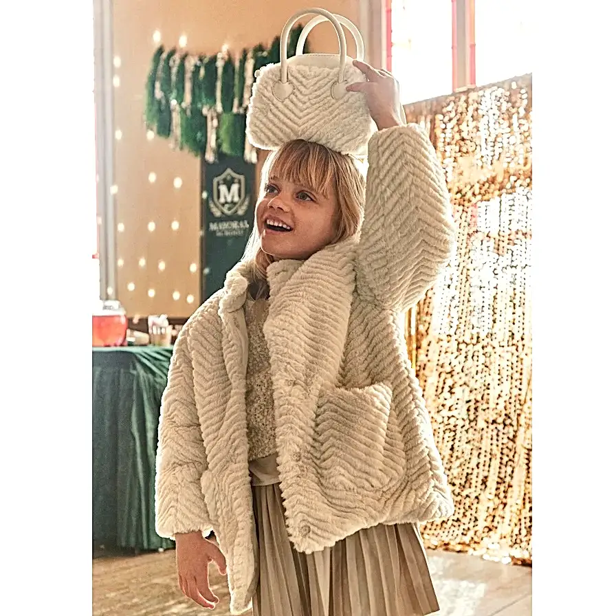 Mayoral Kışlık Kız Kürklü Mont Bej