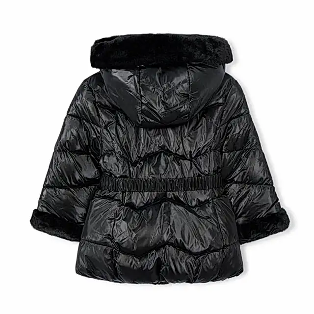 Mayoral Kışlık Kız Kapşonlu Kürklü Uzun Mont Siyah