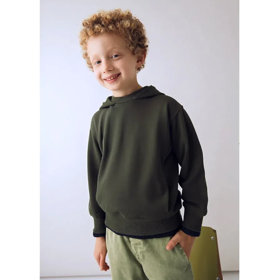 Mayoral Kışlık Erkek Uzun Kol Kapşonlu Sweatshirt Yeşil