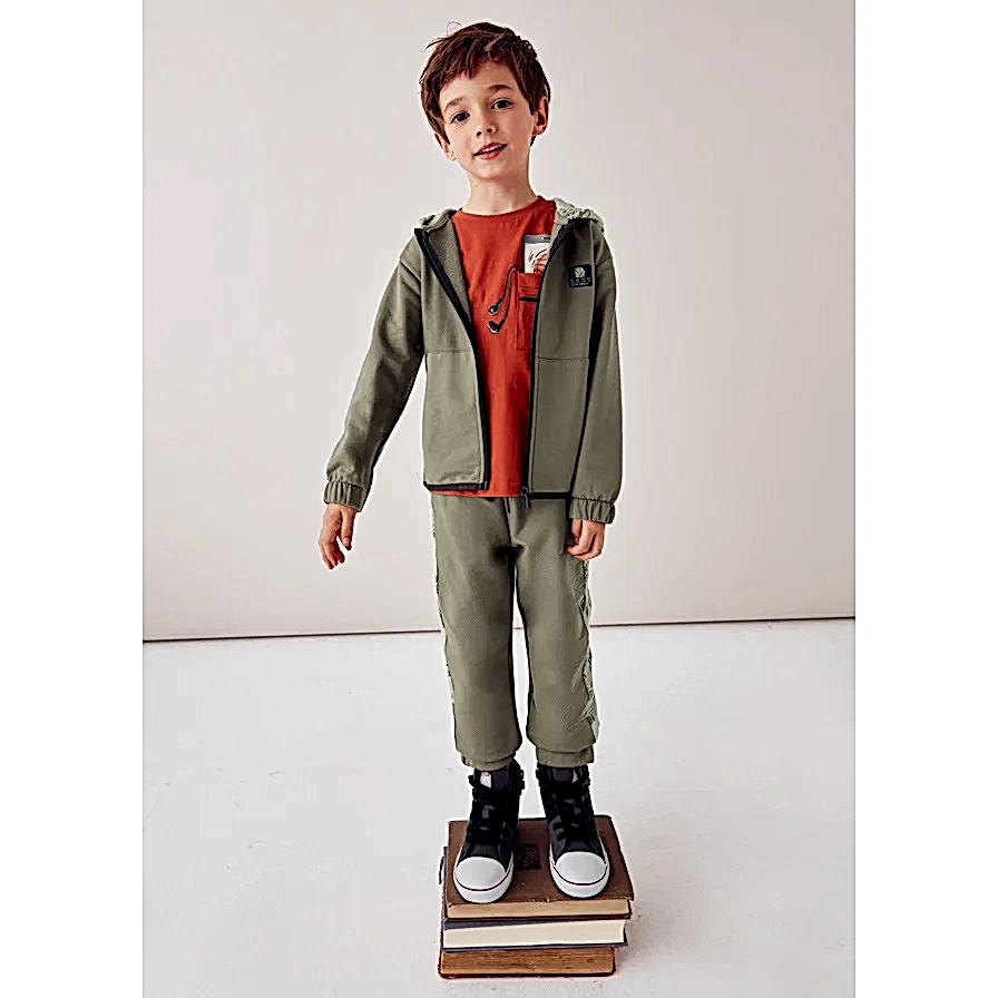 Mayoral Kışlık Erkek Kapşonlu Ceket Eşofman Üçlü Set Kahverengi