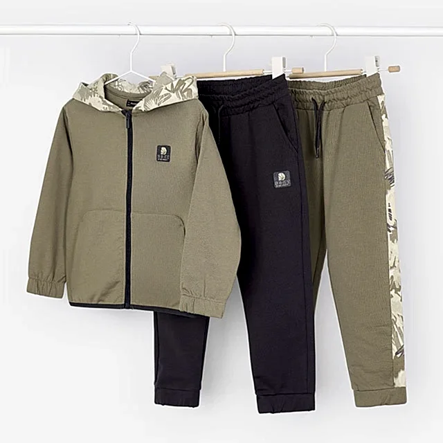 Mayoral Kışlık Erkek Kapşonlu Ceket Eşofman Üçlü Set Kahverengi