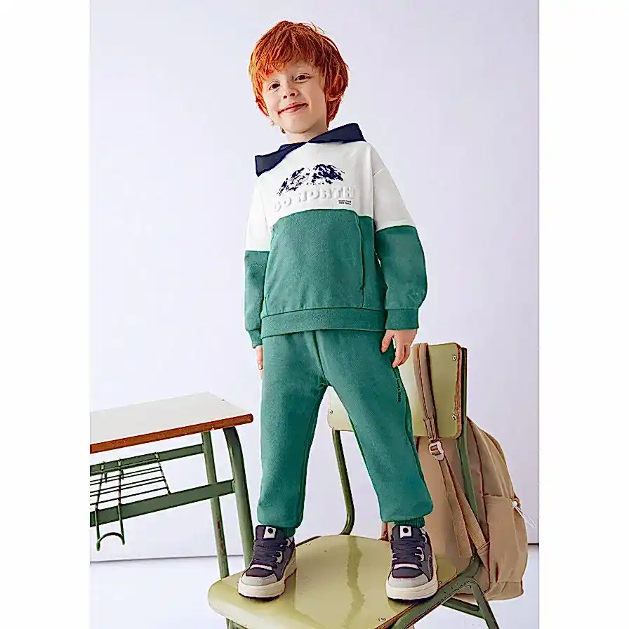 Mayoral Kışlık Erkek Sweatshirt Eşofman Üçlü Set Yeşil