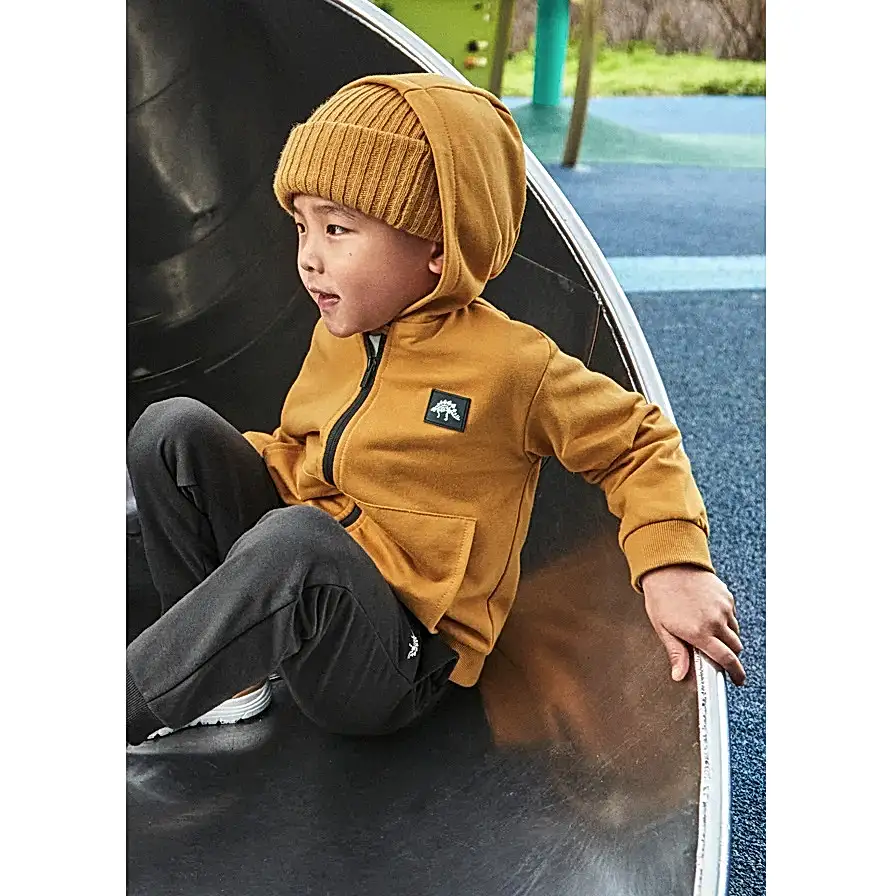 Mayoral Kışlık Erkek Kapşonlu Ceket T-shirt Eşofman Üçlü Set Sarı
