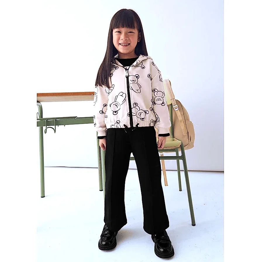 Mayoral Kışlık Kız Kapşonlu Ceket Eşofman Üçlü Set Siyah