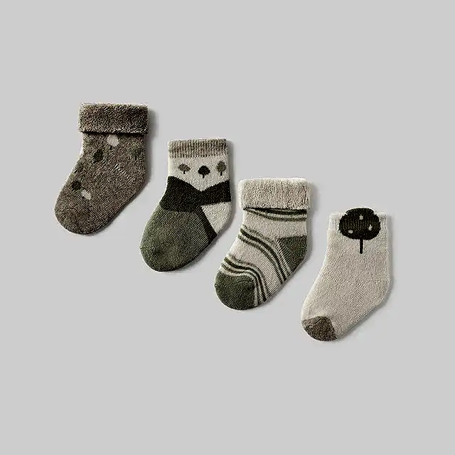 Mayoral Kışlık Erkek Bebek Çorap Dörtlü Set Yeşil