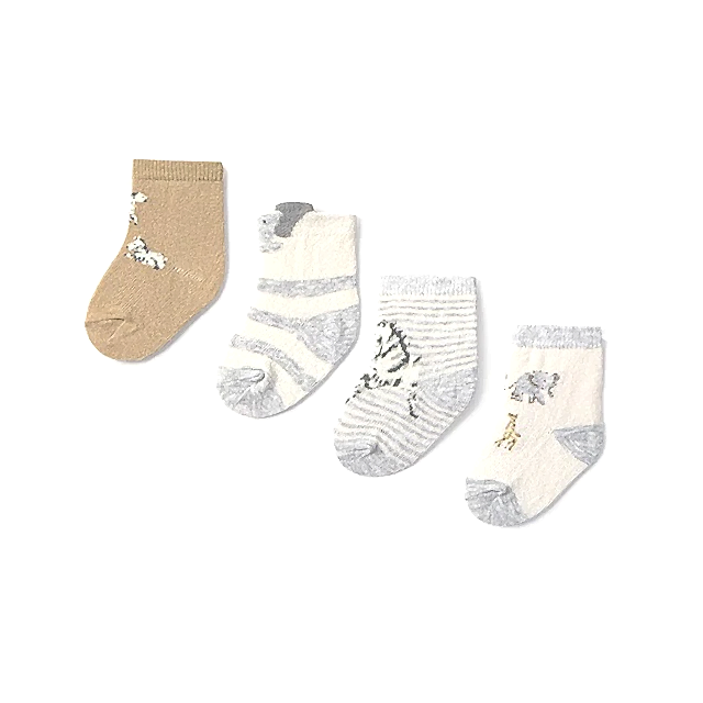 Mayoral Kışlık Erkek Bebek Çorap Dörtlü Set Gri