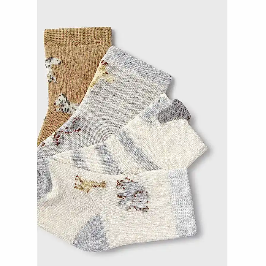 Mayoral Kışlık Erkek Bebek Çorap Dörtlü Set Gri