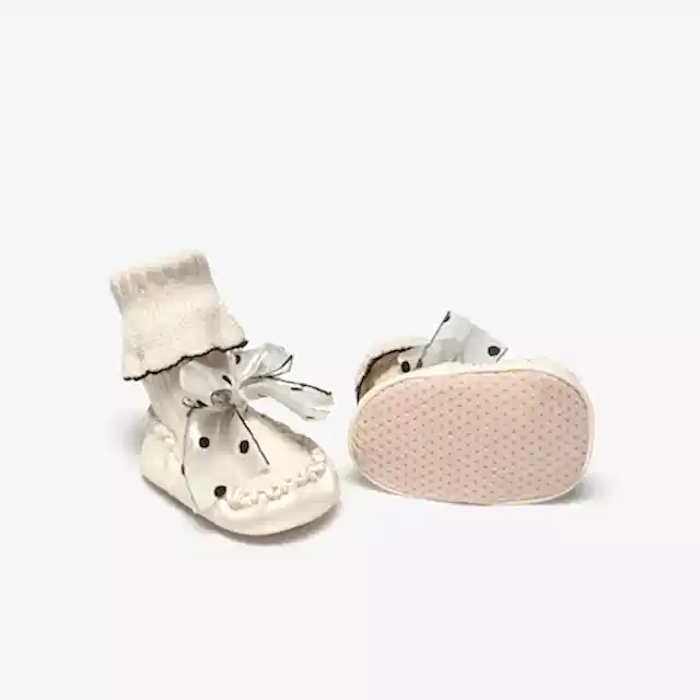 Mayoral Kışlık Kız Bebek Örme Bot Patik Ekru