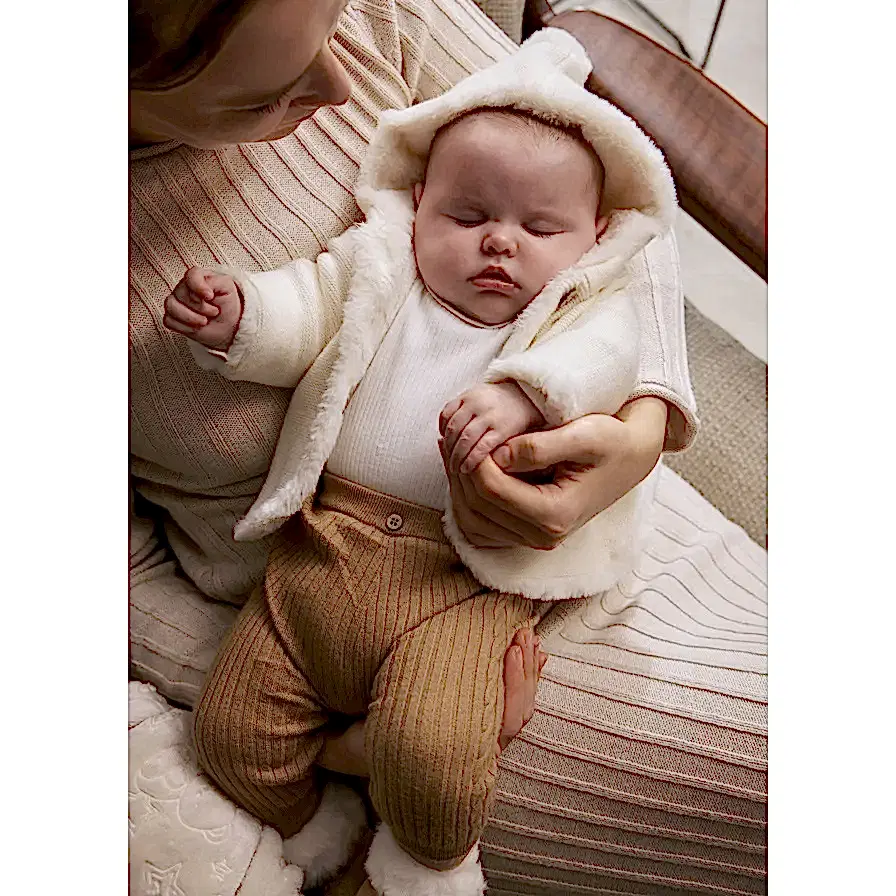 Mayoral Kışlık Kız Bebek Örme Tayt Pantolon Bej