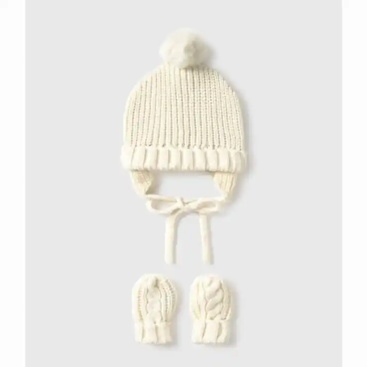 Mayoral Kışlık Erkek Bebek Örme Bere Eldiven Set Bej