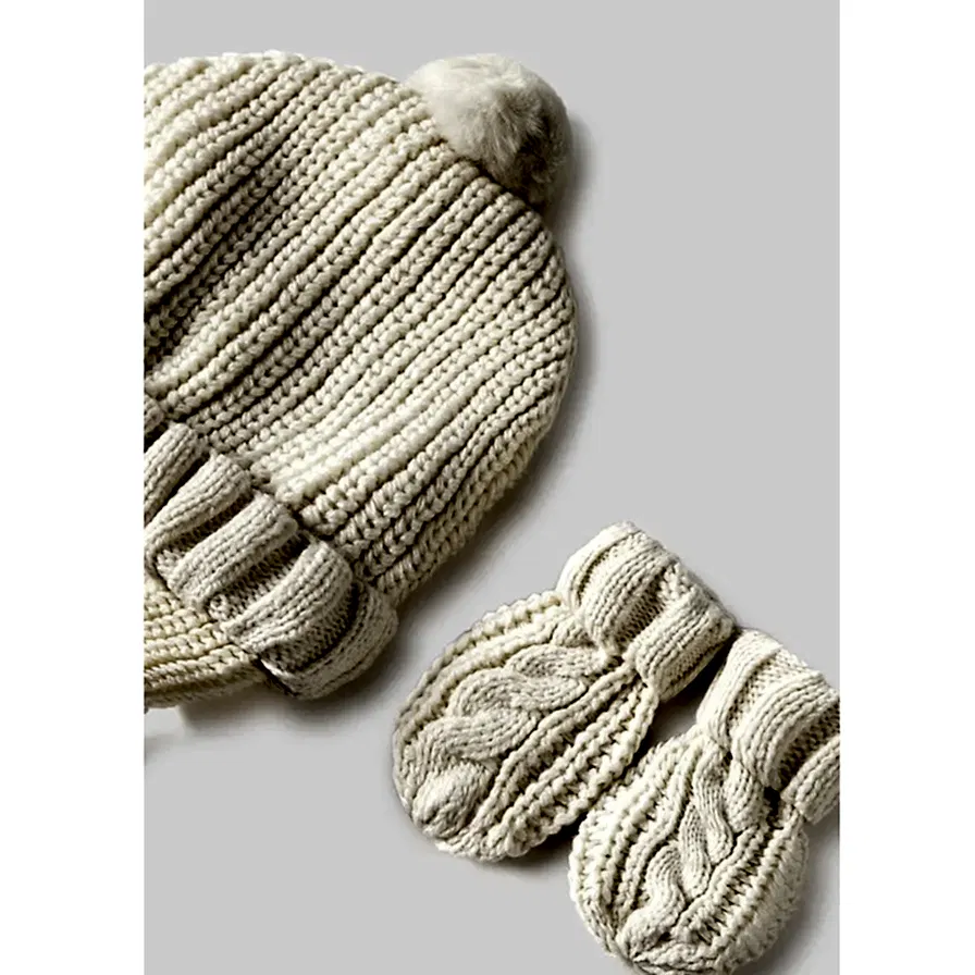 Mayoral Kışlık Erkek Bebek Örme Bere Eldiven Set Bej