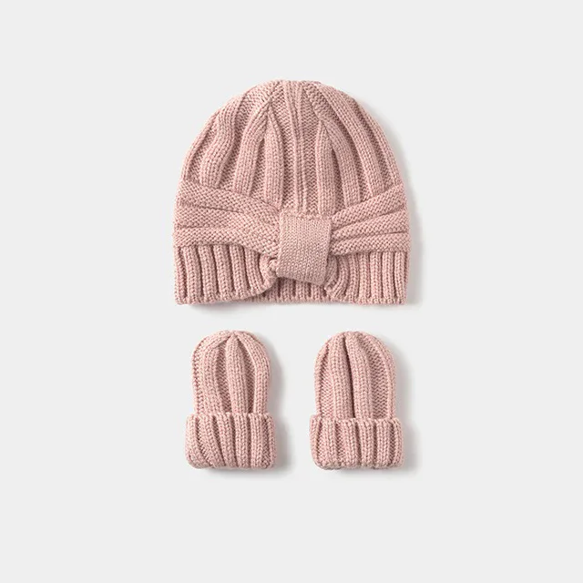 Mayoral Kışlık Kız Bebek Örme Bere Eldiven Set Pembe