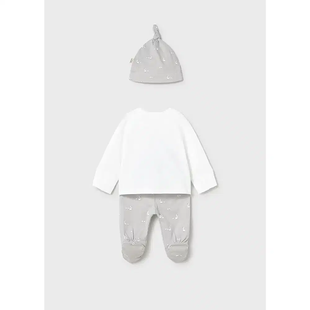 Mayoral Yazlık Erkek Bebek Body Patikli Pantolon Şapka Set Gri