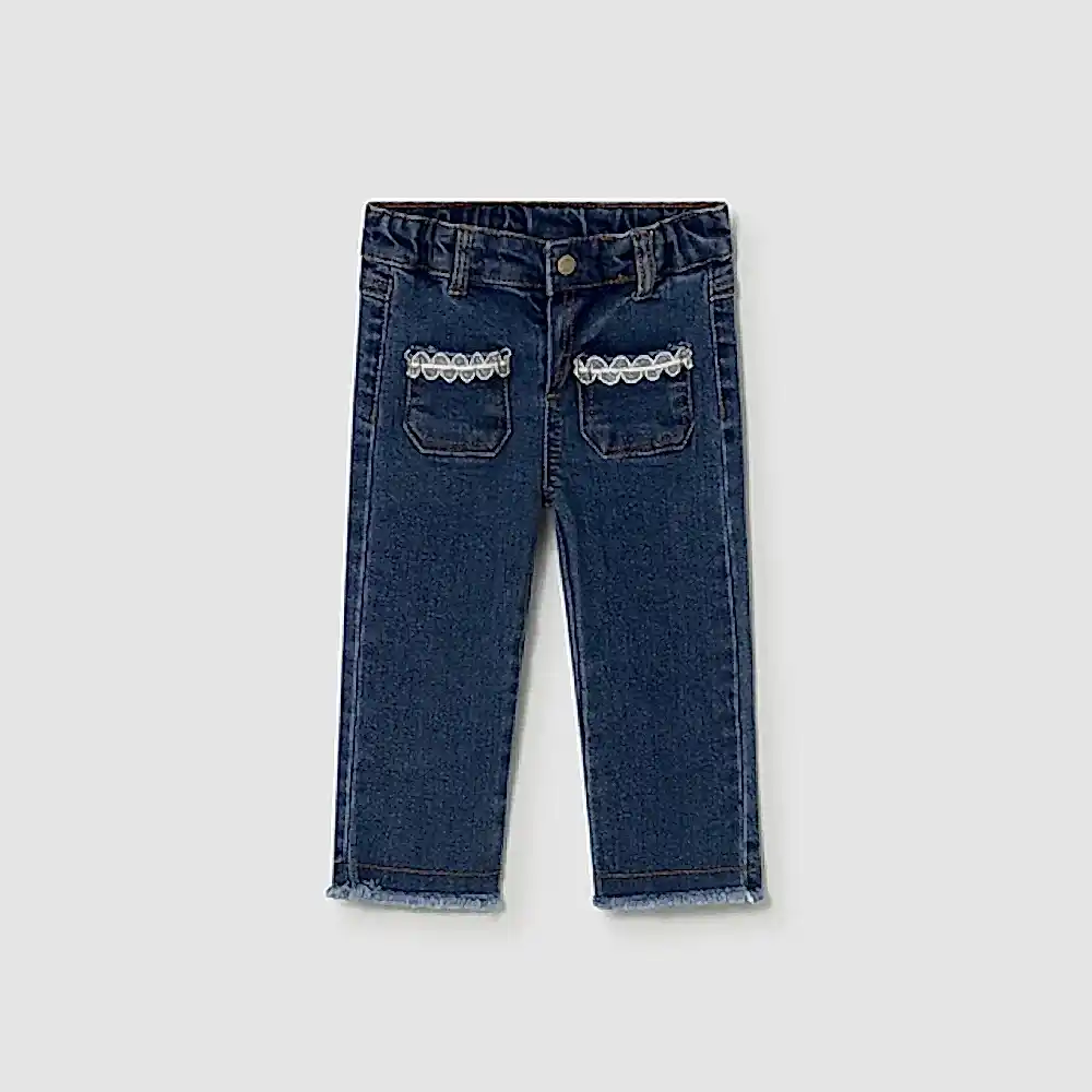 Mayoral Yazlık Kız Bebek Denim Pantolon Lacivert