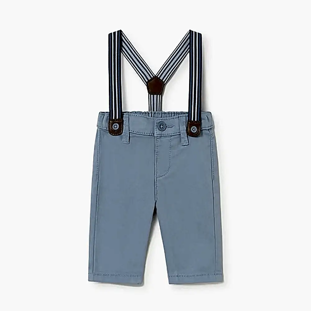 Mayoral Yazlık Erkek Bebek Askılı Pantolon Mavi