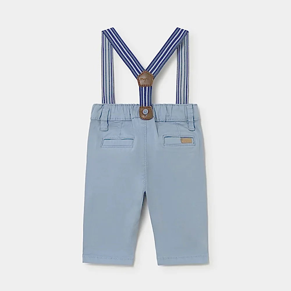 Mayoral Yazlık Erkek Bebek Askılı Pantolon Mavi