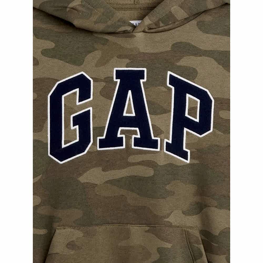 GAP Logolu Kışlık Erkek Çocuk Kapüşonlu Sweatshirt Yeşil