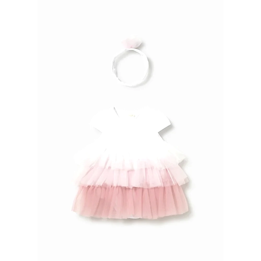 Mayoral Yazlık Kız Bebek Tül Elbise Body Pembe