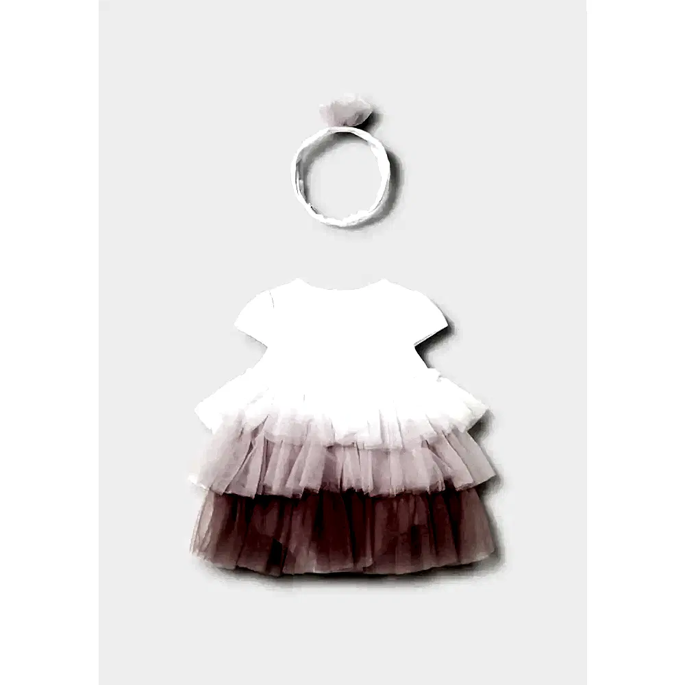 Mayoral Yazlık Kız Bebek Tül Elbise Body Pembe