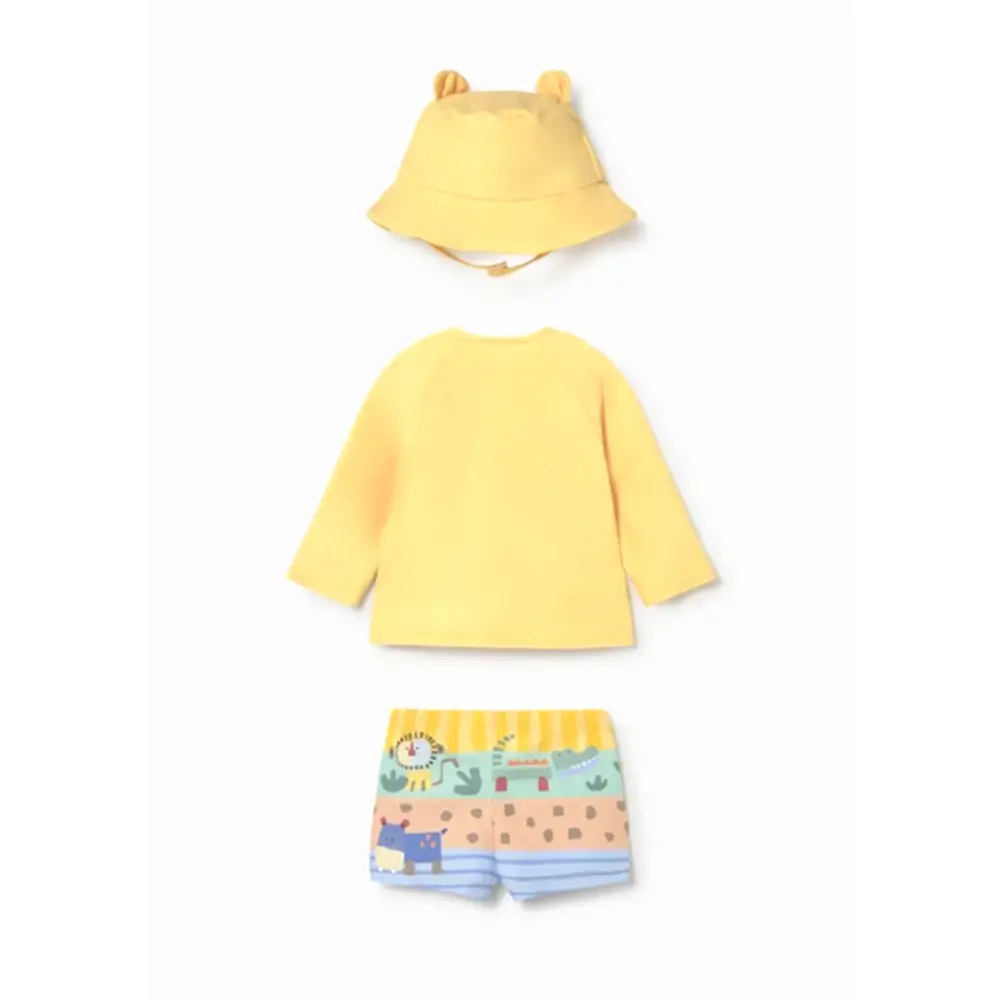 Mayoral Yazlık Erkek Bebek Bluz Mayo Şapka 3'lü Set Sarı