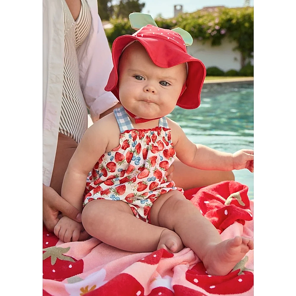 Mayoral Yazlık Kız Bebek Bluz Mayo Şapka 3'lü Set Kırmızı