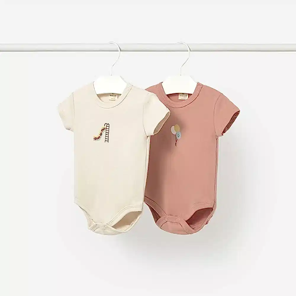 Mayoral Yazlık Bebek Kısa Kol Body 2'li Set Kahverengi