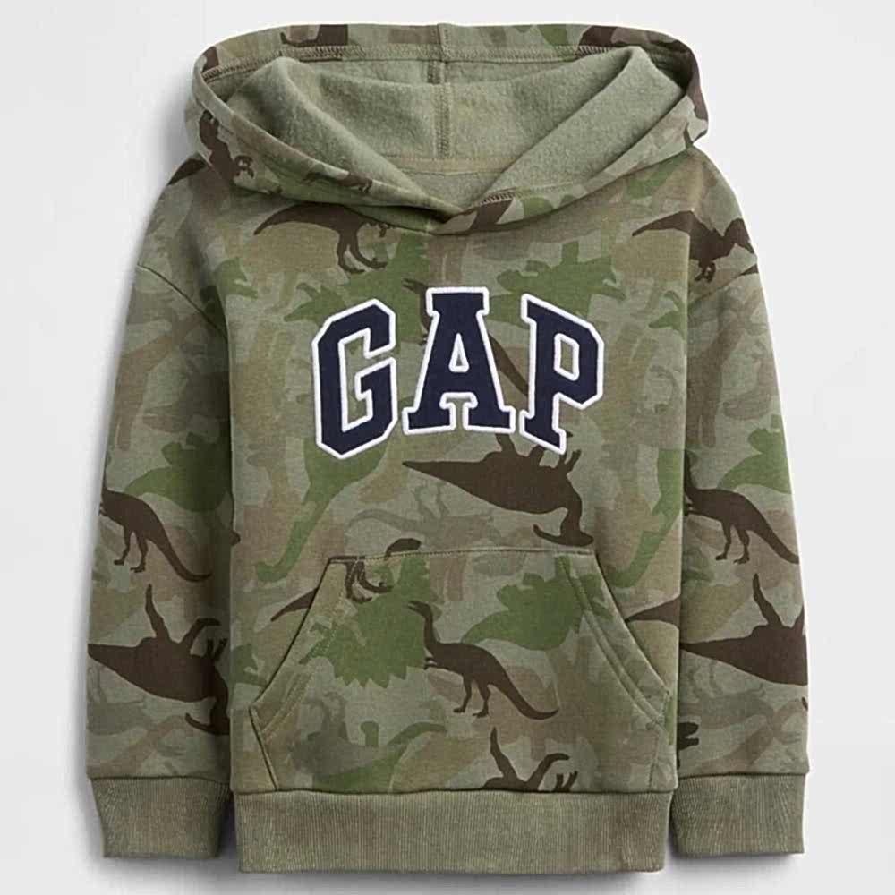 GAP Logolu Kışlık Erkek Bebek Kapüşonlu Sweatshirt Yeşil