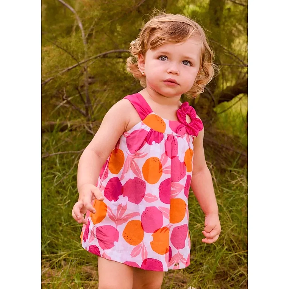 Mayoral Yazlık Kız Bebek Elbise Koyu Pembe