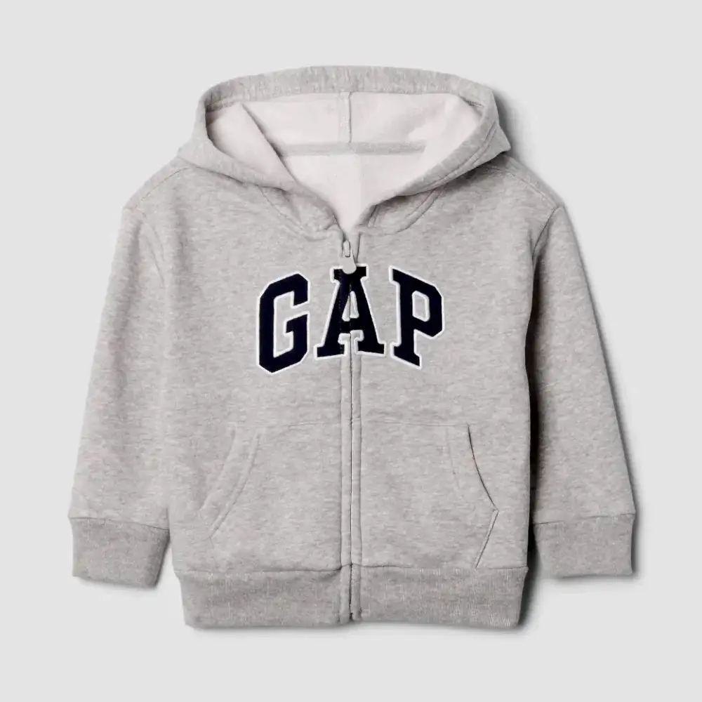 GAP Logolu Erkek Bebek Relaxed Fermuarlı S-Shirt Ceket Gri
