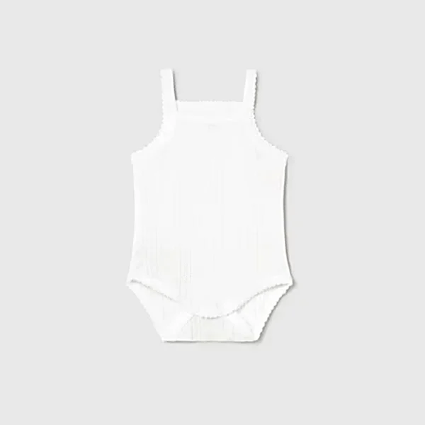 Mayoral Yazlık Kız Bebek Kolsuz Body Beyaz