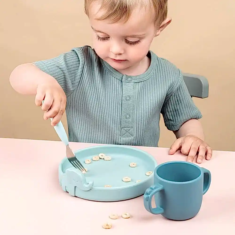 Done by Deer Friends Paslanmaz Çelik Çatal Kaşık & Bıçak Seti - Mavi