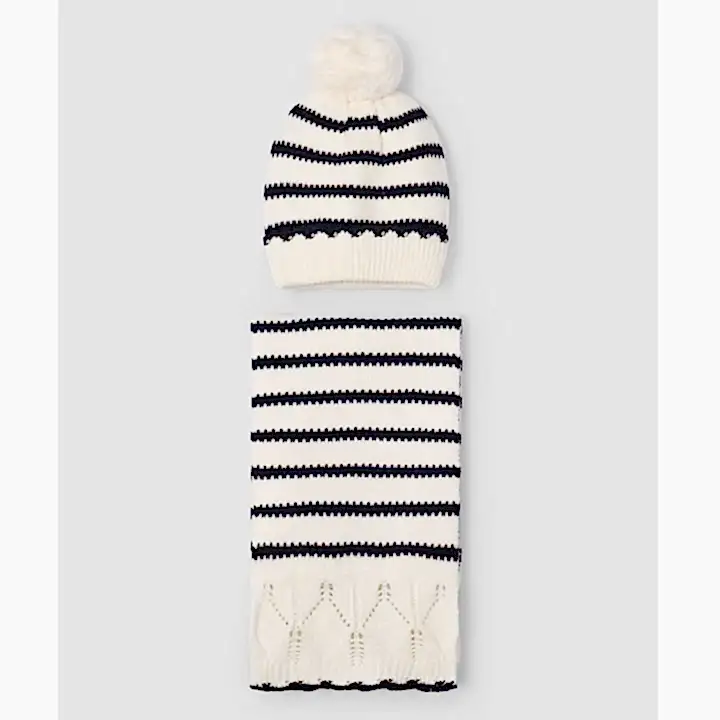 Mayoral Kışlık Kız Örme Atkı Bere Set Ekru