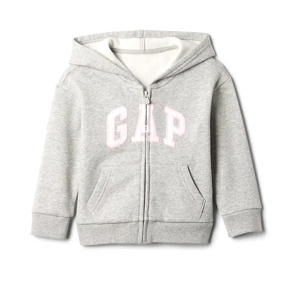 GAP Logolu Kız Bebek Relaxed Fermuarlı S-Shirt Ceket Gri