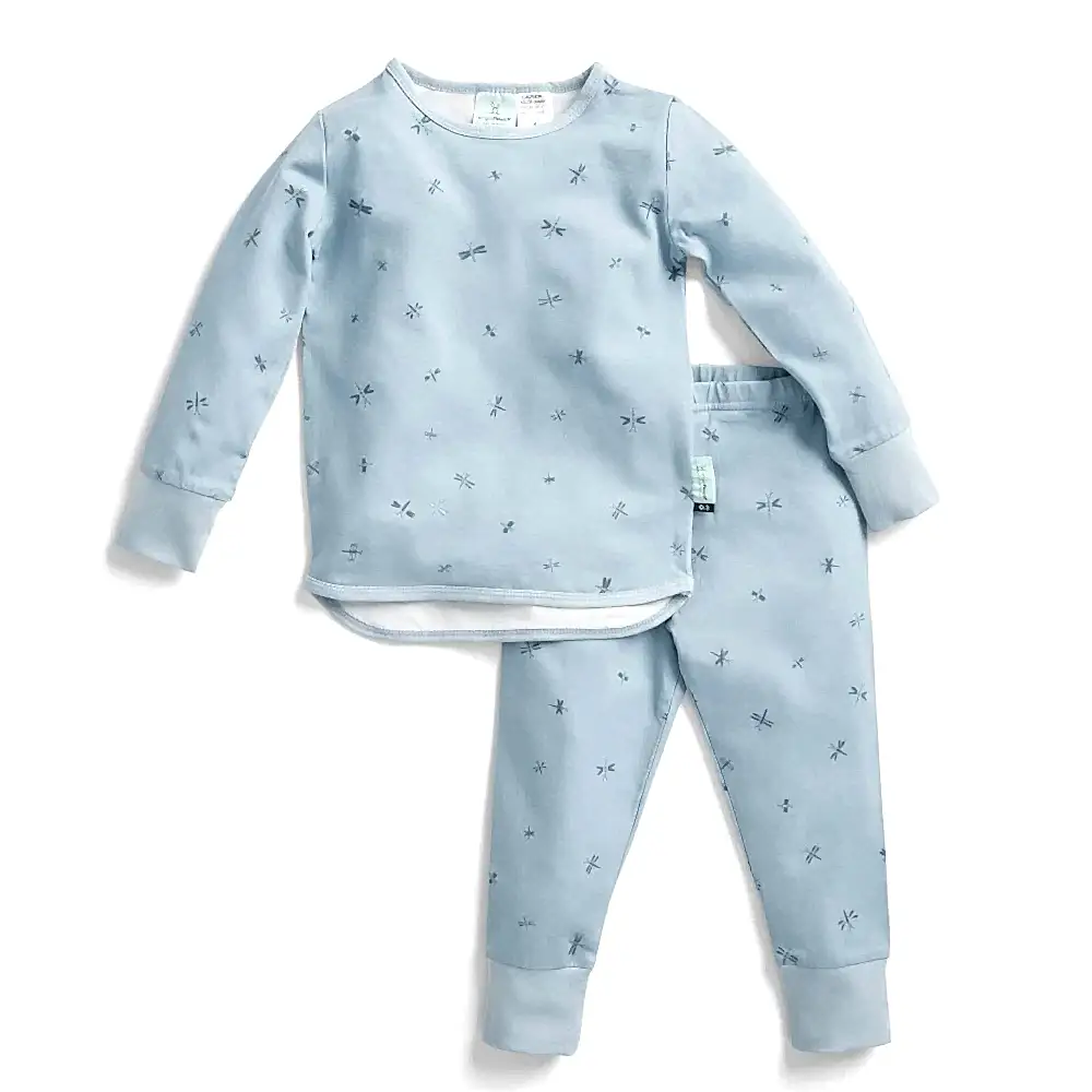 ErgoPouch Australia ErgoPouch Organik Pamuklu Uzun Pijama 1.0 TOG Dragonflies Mavi - Pijamalar