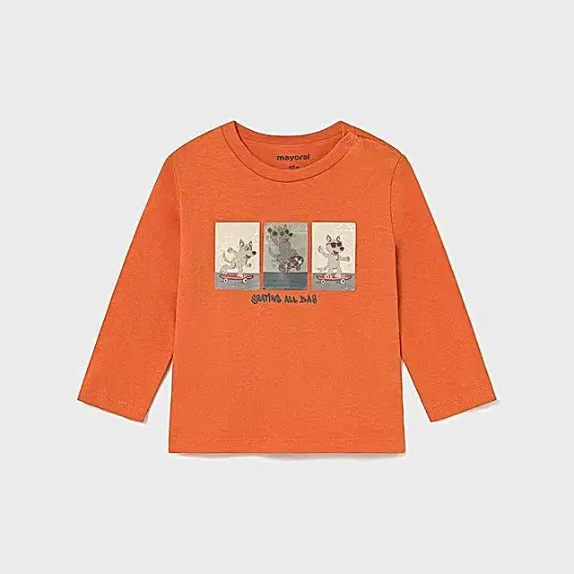 Mayoral Kışlık Erkek Bebek Uzun Kol T-shirt Turuncu